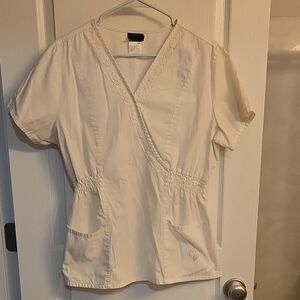 Baby Phat Cream Short Sleeve Scrub Top